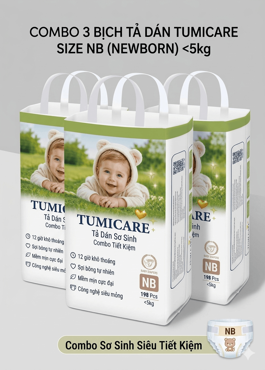 Bombo 3 bịch tã dan Tumicare